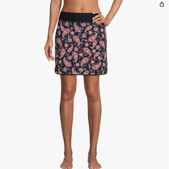 Lands' End Quick Dry Board Skort Swim Skirt - Size: 2 - NWT - Paisley Floral - Picture 2 of 13